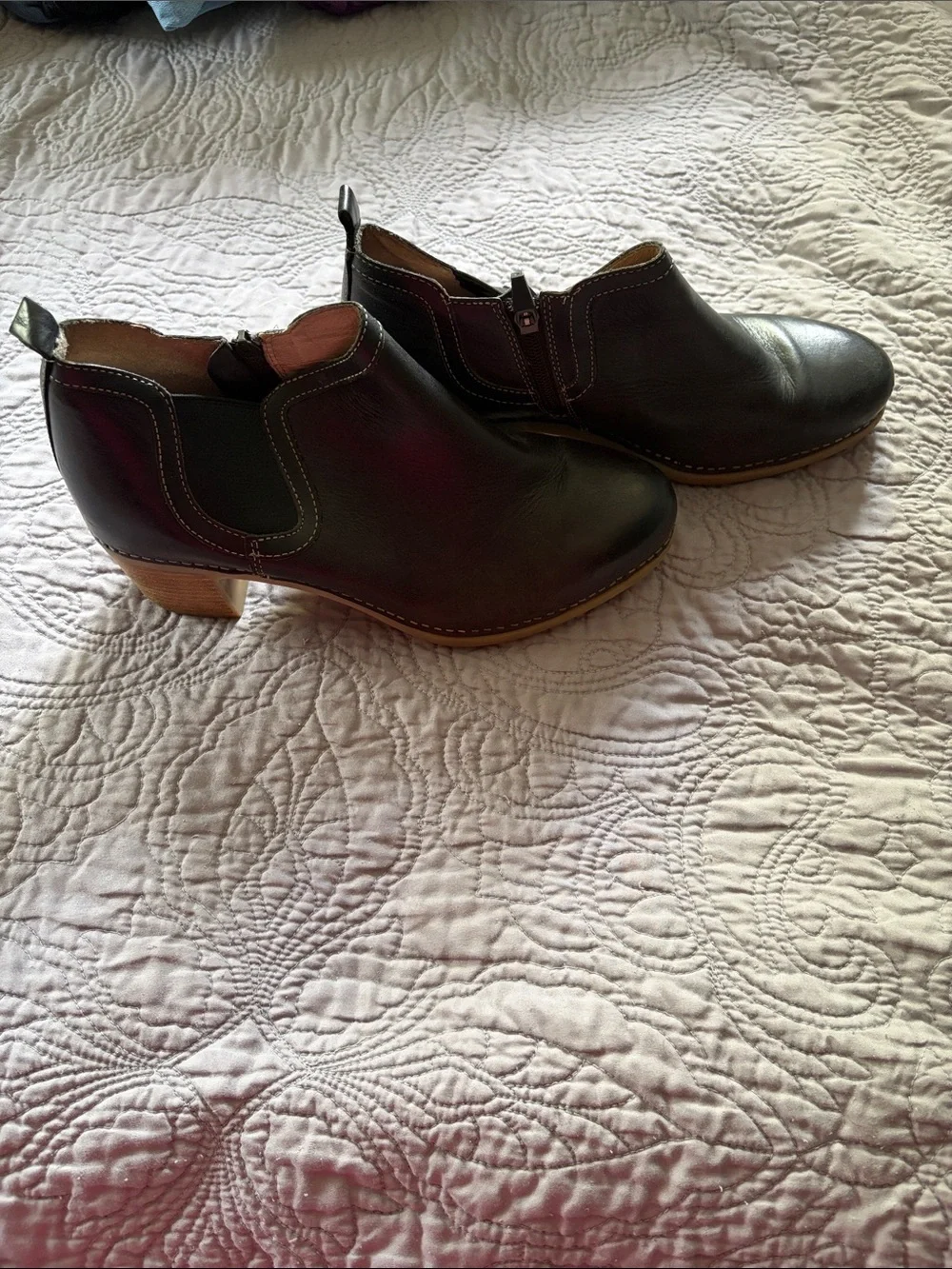 Dansko Black Leather Chelsea Ankle Booties